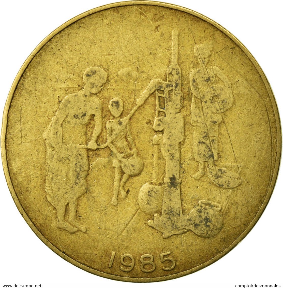 Monnaie, West African States, 10 Francs, 1985, Paris, TB+, Aluminum-Bronze - Côte-d'Ivoire