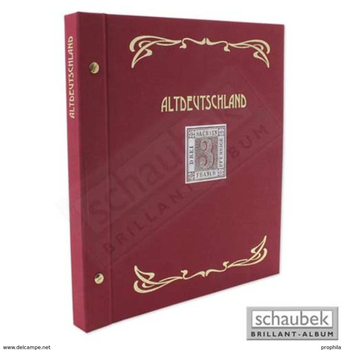 Schaubek Ds0021 Schraubbinder Leinen Schmal Rot, Reprint-Ausführung Altdeutschland - Groot Formaat, Zwarte Pagina