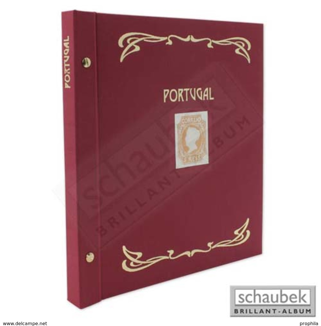 Schaubek Ds0025 Schraubbinder Leinen Schmal Rot, Reprint-Ausführung Portugal - Large Format, Black Pages