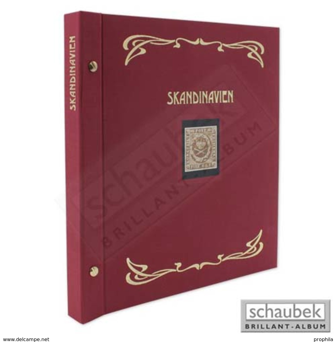 Schaubek Ds0028 Schraubbinder Leinen Schmal Rot, Reprint-Ausführung Skandinavien - Formato Grande, Sfondo Nero