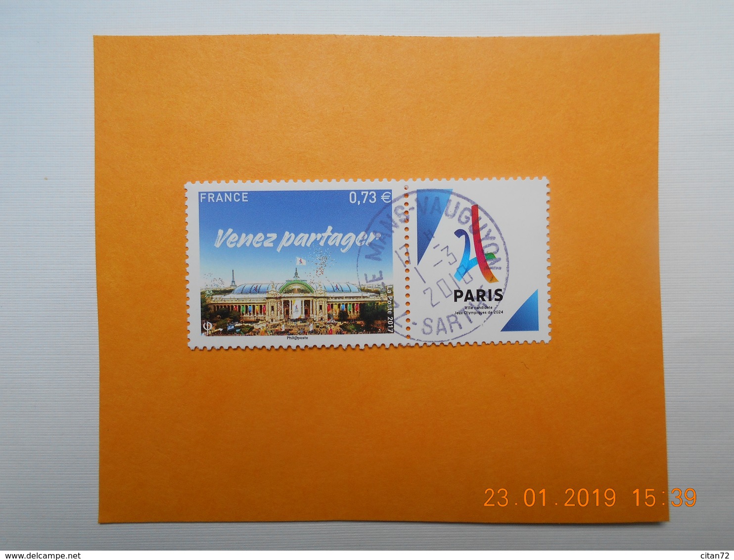 FRANCE 2017 YTN° 5144    PARIS 2024  Timbre Neuf Oblitéré Cachet Rond - Gebraucht