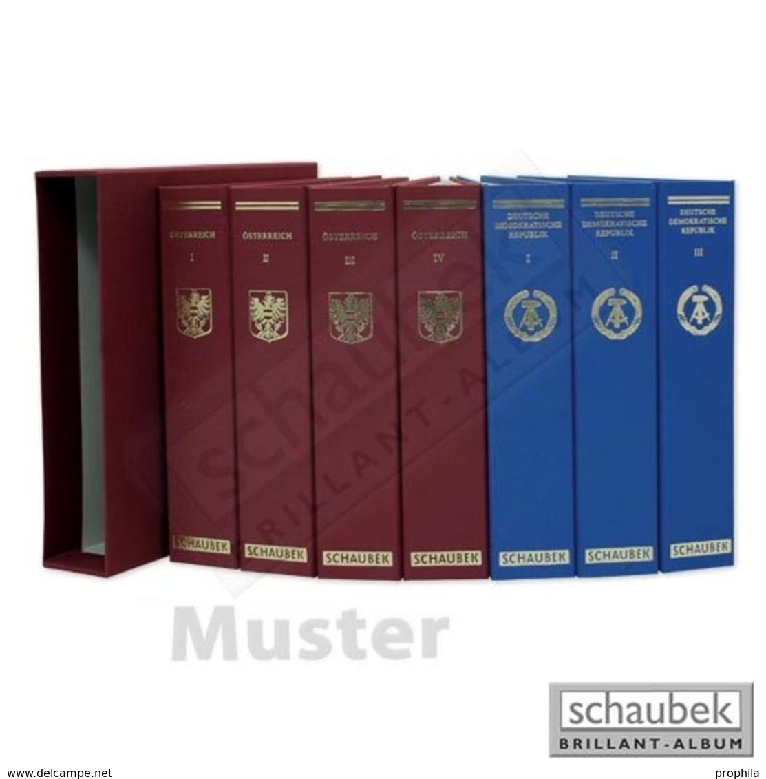 Schaubek Ganzleinen-Schraubbinder Mit Länder- Und Wappenprägung Auf Rücken Und Vorderseite - Large Format, Black Pages