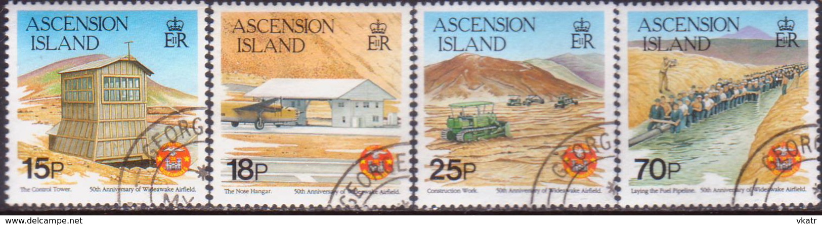 ASCENSION 1992 SG #578-81 Compl.set Used 50th Anniv Of Wideawake Airfield - Ascension