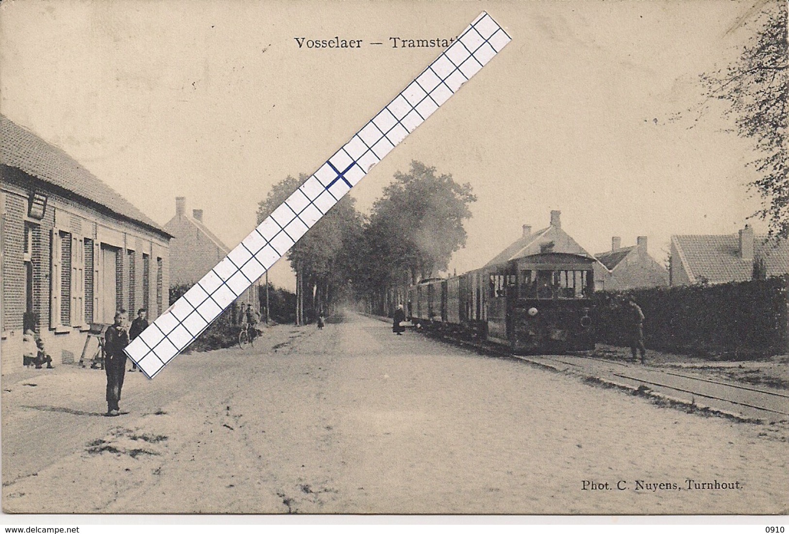 VOSSELAER-VOSSELAAR "TRAMSTATIE MET STOOMTRAM-TRAM A VAPEUR"PHOT.NUYENS,TURNHOUT - Vosselaar