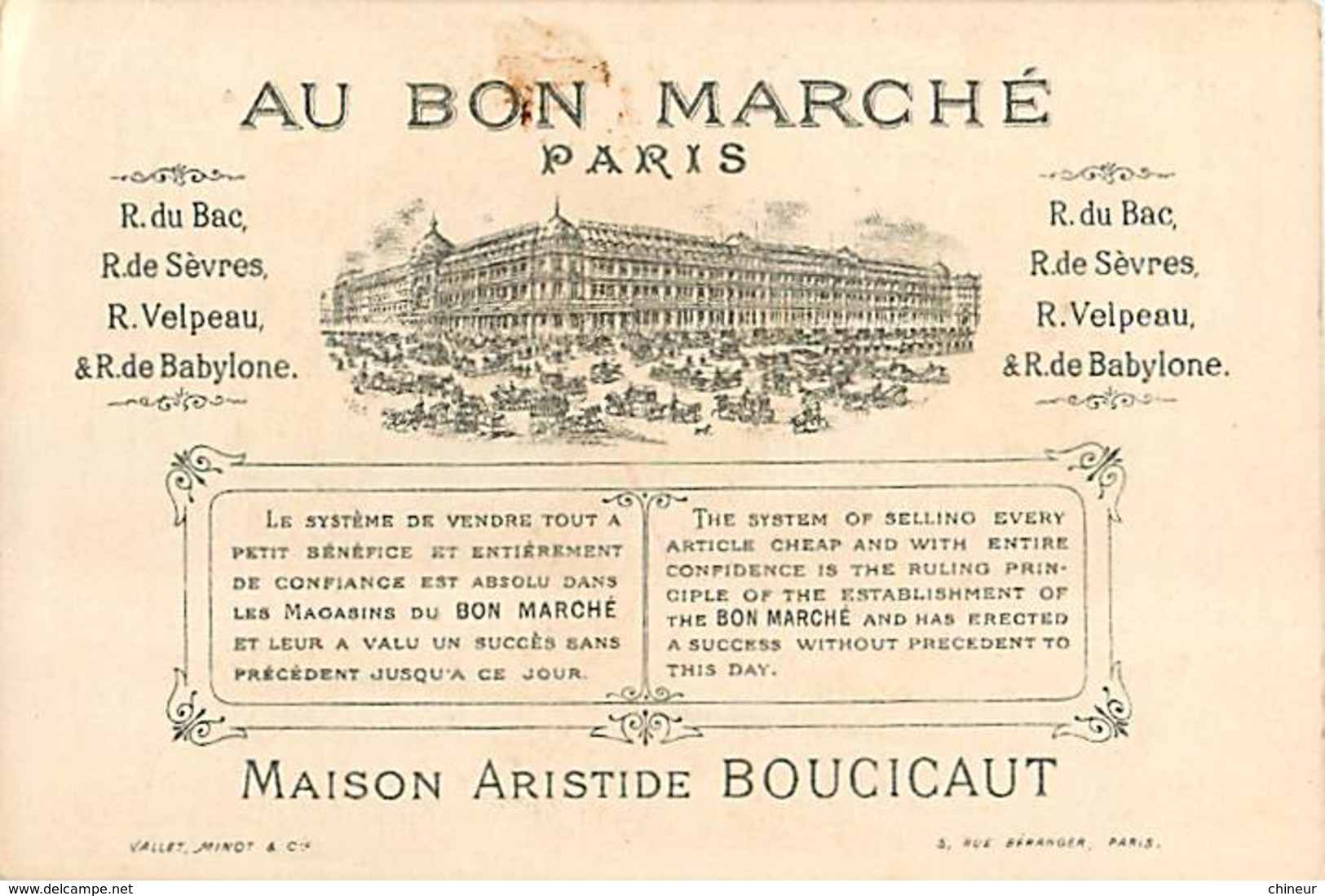 CHROMO AU BON MARCHE MAISON ARISTIDE BOUCICAUT EN MER - Au Bon Marché