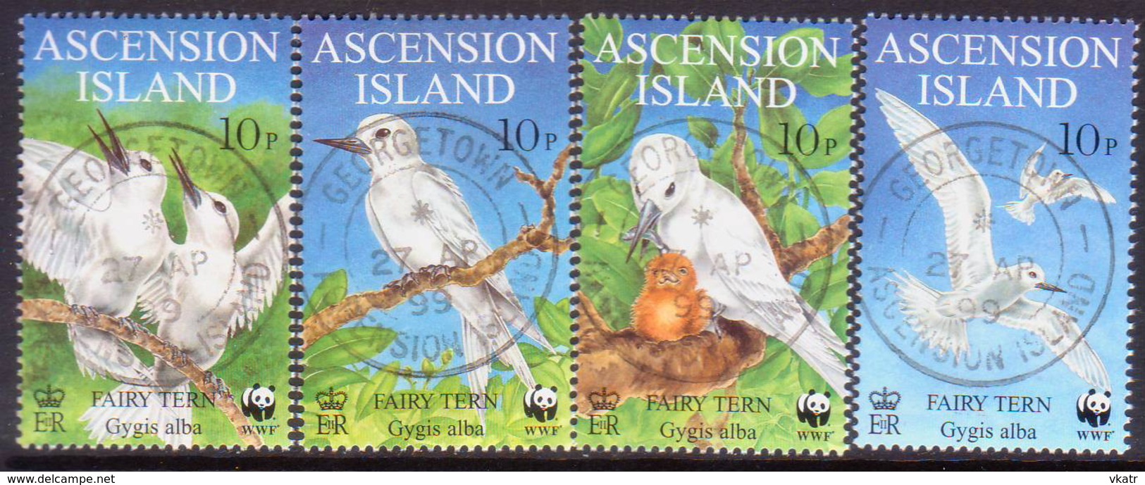 ASCENSION 1999 SG #770-73 Compl.set Used Fairy Tern - Ascension