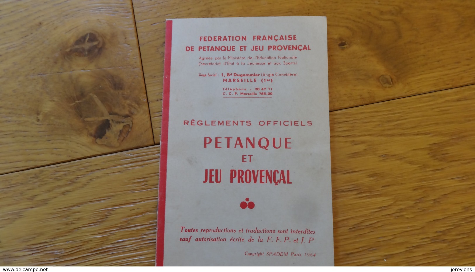 Petanque Et Jeu Provencal Reglements Officiels 1964 - Bowls - Pétanque