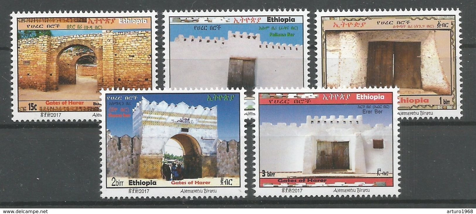 Ethiopia Ethiopie Äthiopien NEW ISSUE 23.08.2017 Complete Set Of 5 MNH / ** Gates Of Harar - Ethiopia