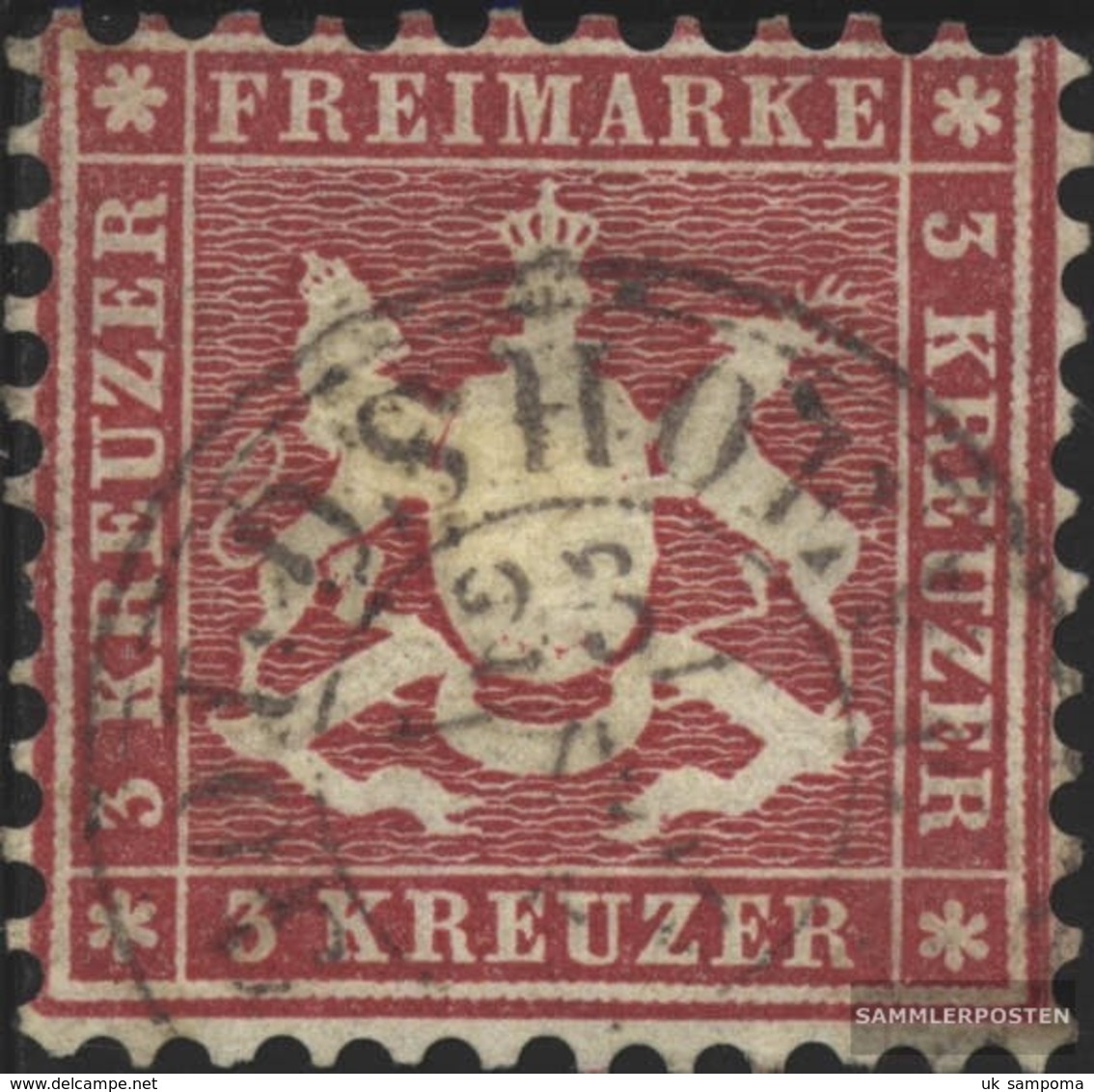 Württemberg 26a Splendor Fine Used / Cancelled 1863 Crest - Other & Unclassified