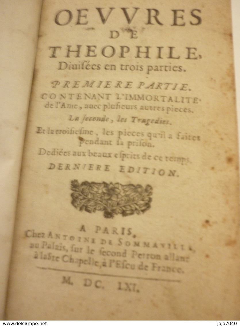 Théophile 1661 - Antes De 18avo Siglo