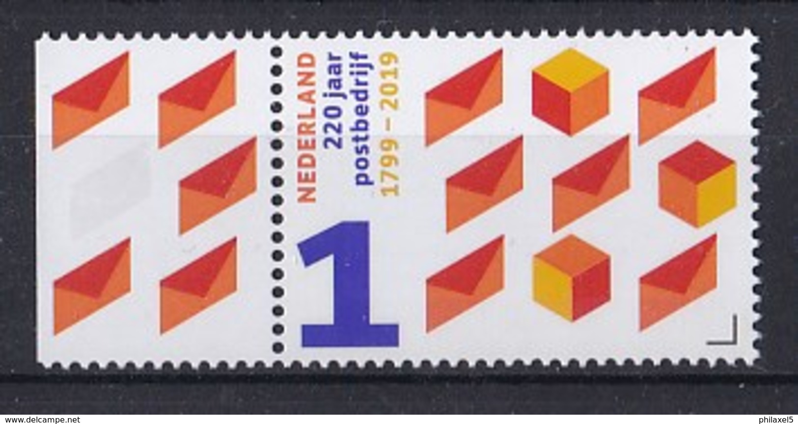Nederland - 220 Jaar Postbedrijf - 1799-2019 - PTT/KPN/TPG Post/TNT Post/PostNL - MNH - Tab Links - NVPH 3722a - Neufs
