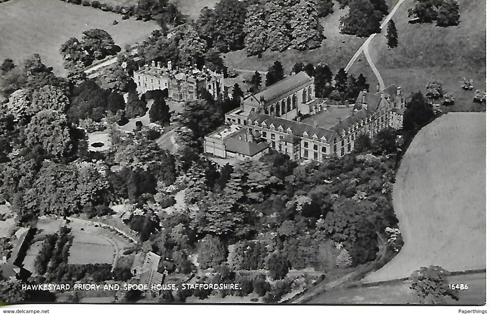 Air Photo Postcard, Hawkesyard Priory And Spode House, Staffordshire. - Stoke-on-Trent