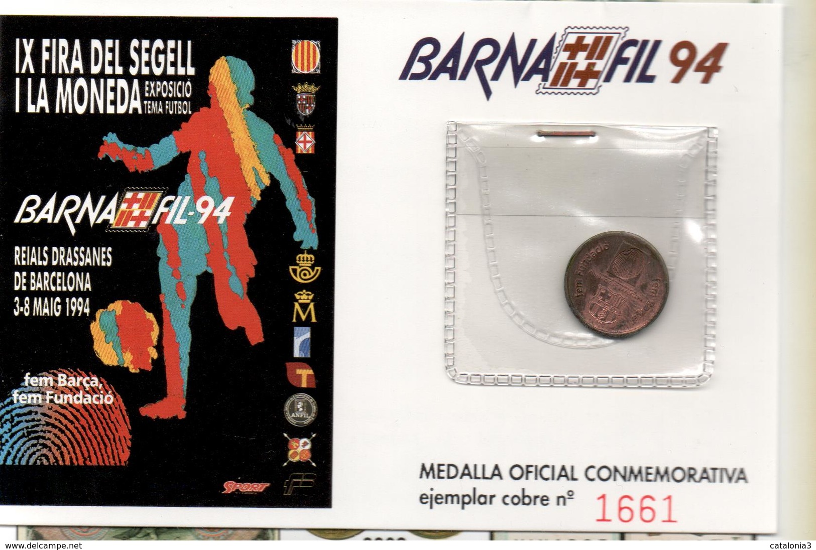 FUTBOL CLUB BARCELONA - MEDALLA CONMOMERATIVA - BARNAFIL 1994 -  Proeven En Herslagen