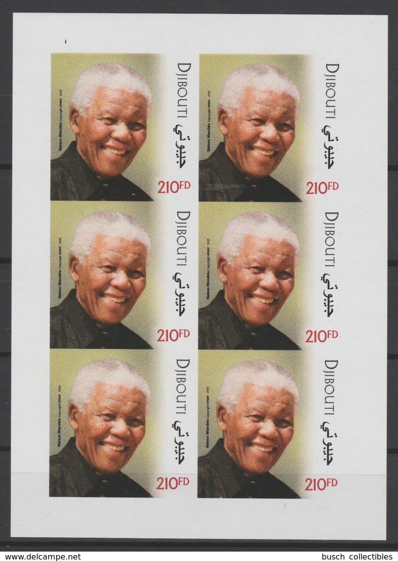 IMPERF ND Djibouti Dschibuti 2018 Mi. ? M/S Joint Issue PAN African Postal Union Nelson Mandela Madiba 100 Years - Dschibuti (1977-...)