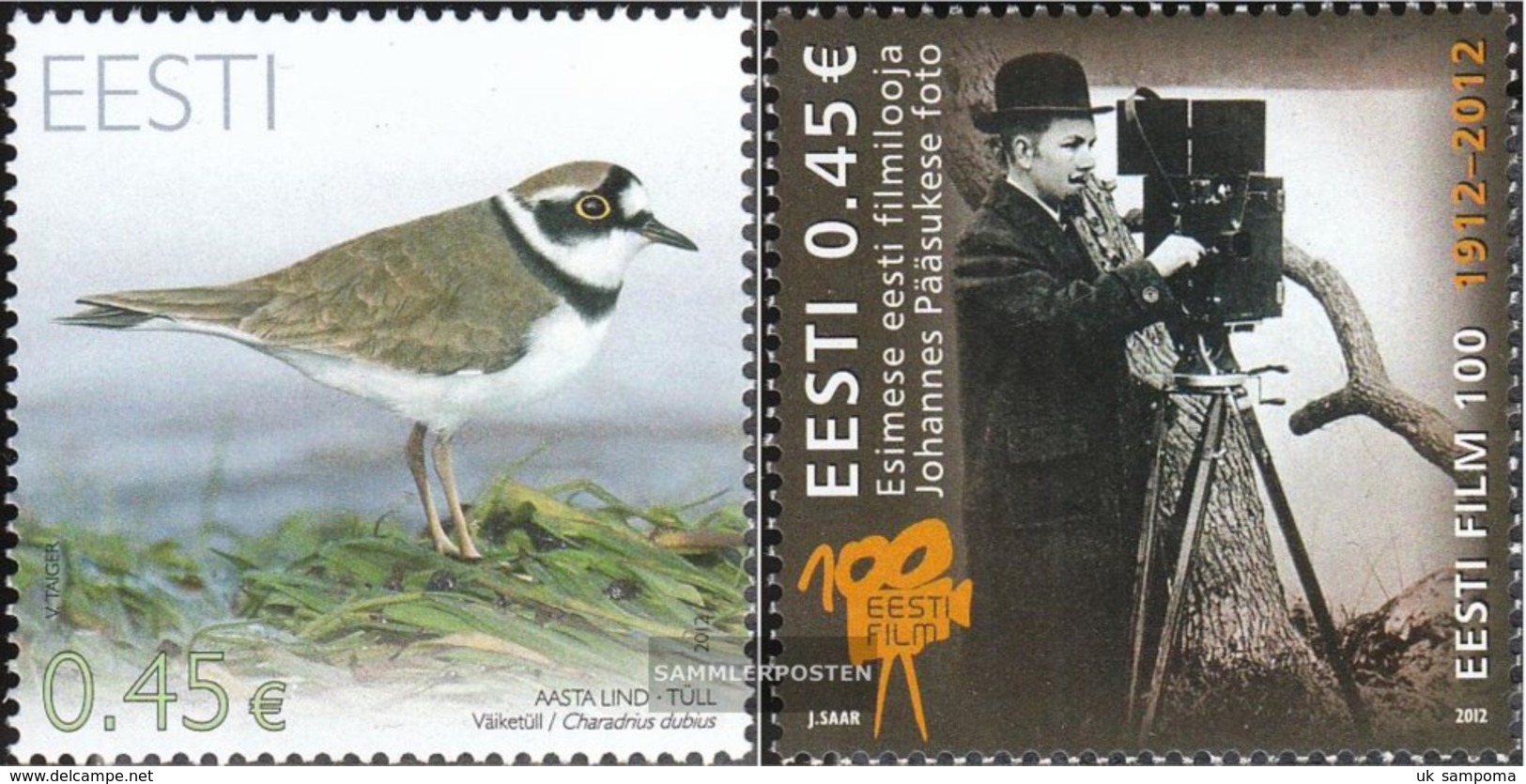 Estonia 731,732 (complete Issue) Unmounted Mint / Never Hinged 2012 Birds, Film - Estonia