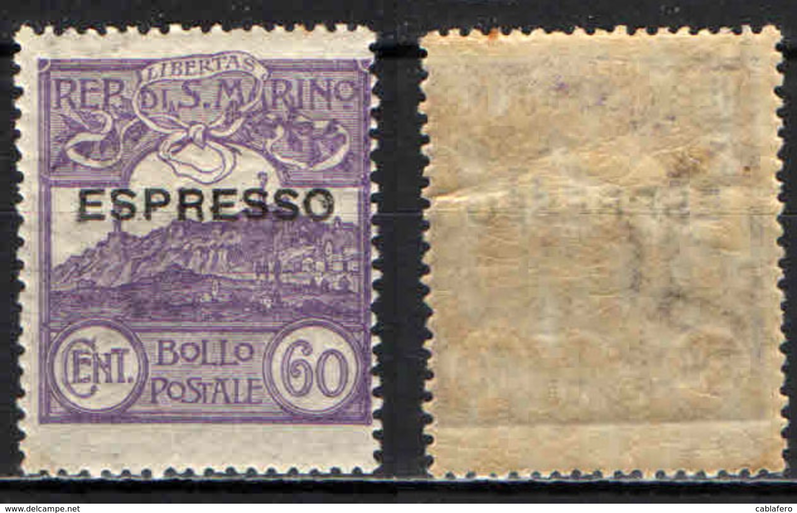 SAN MARINO - 1923 - VEDUTA DI SAN MARINO CON SOVRASTAMPA - OVERPRINTED - MNH - Sellos De Urgencia