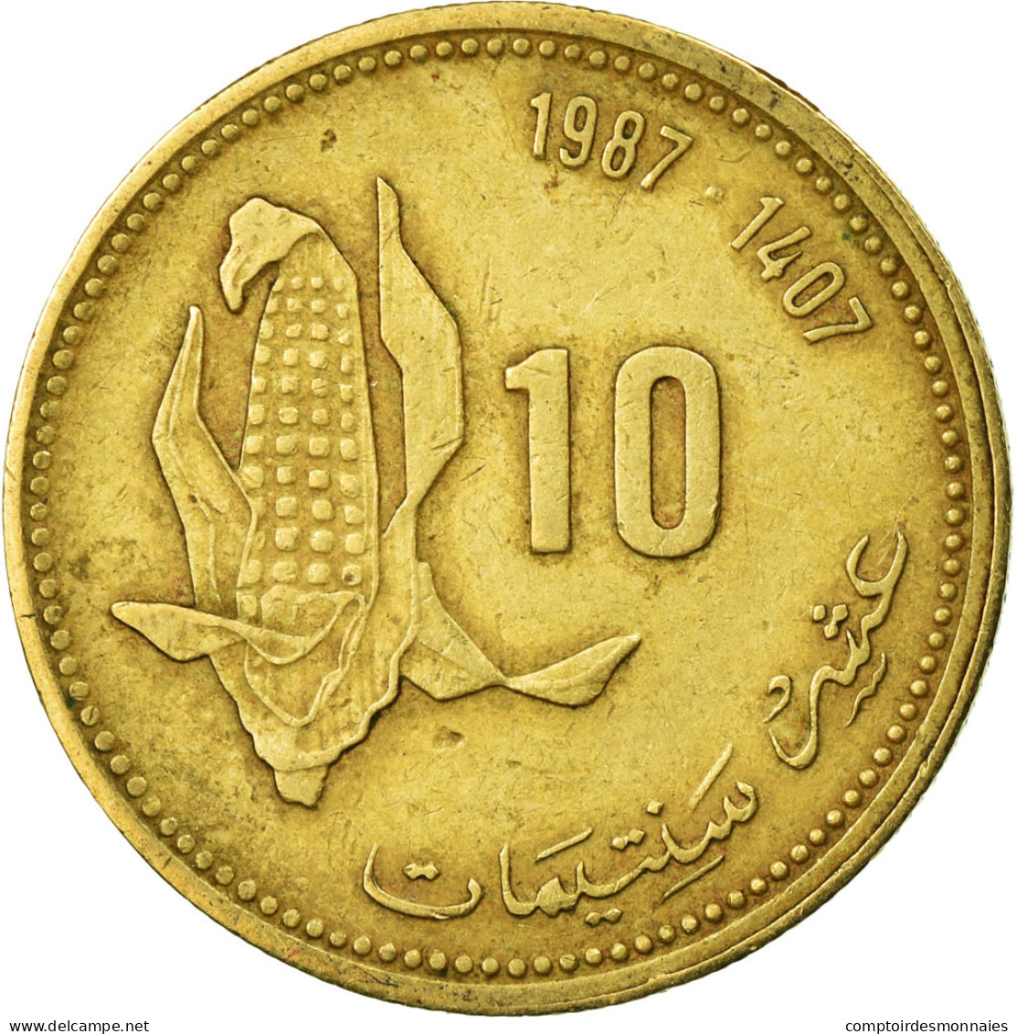 Monnaie, Maroc, Al-Hassan II, 10 Santimat, 1987, Paris, TTB, Aluminum-Bronze - Maroc