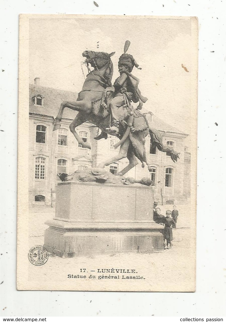 Cp , 54 , LUNEVILLE ,statue Du Général LASALLE , écrite 1916 - Luneville