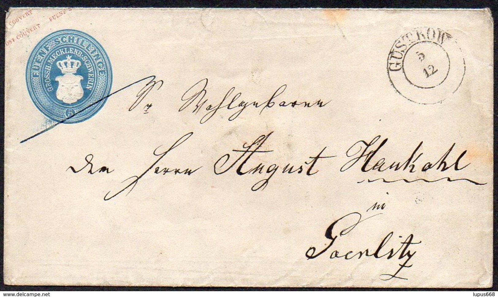 AD Mecklenburg-Schwerin 1856  Umschl./ Cover  Nr. 4 A  Gebr./ Used ; Von  Güstrow Nach Goerlitz (Görlitz) - Mecklenburg-Schwerin