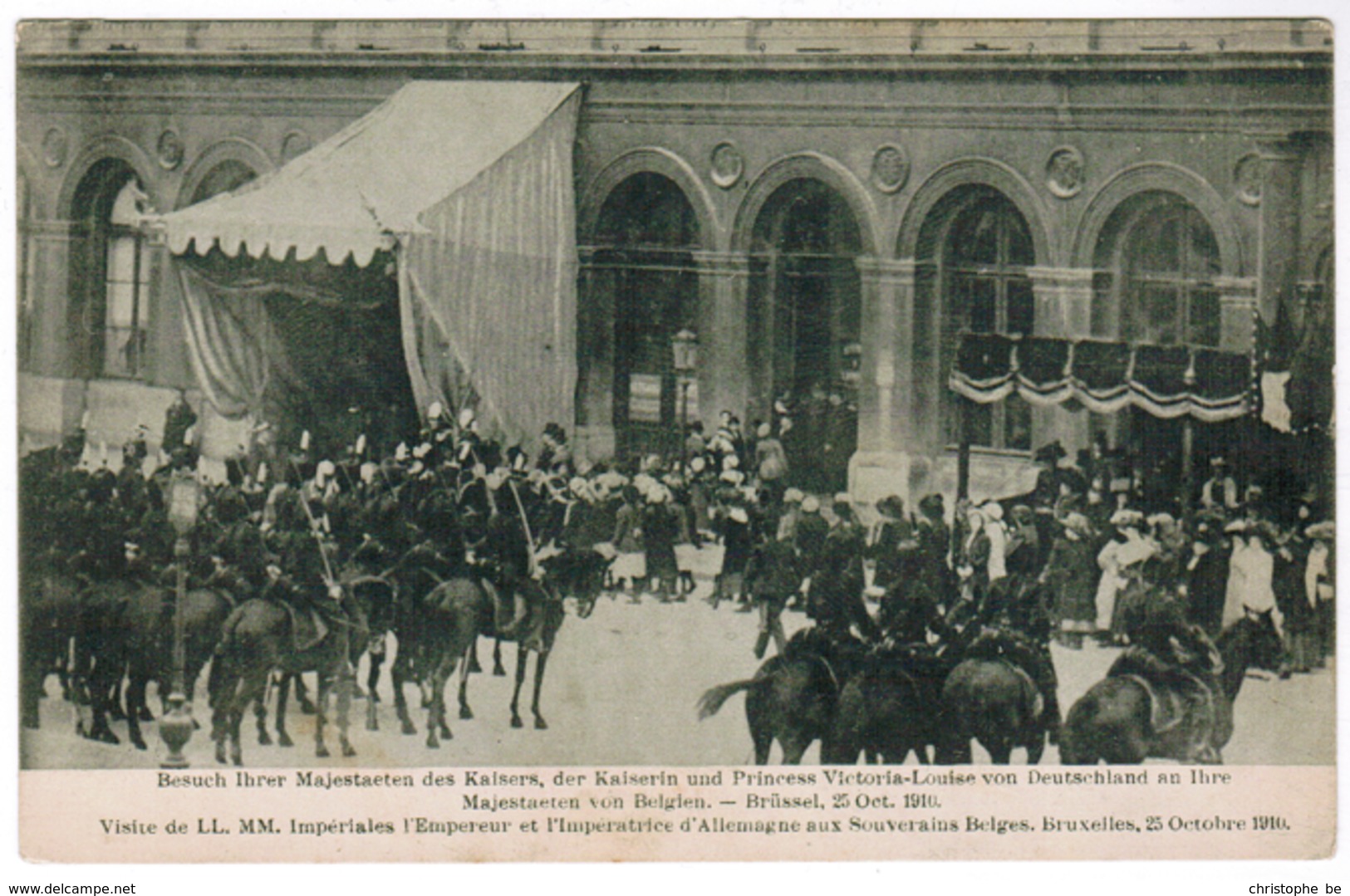 Visite De LL MM Impérales L'Empereur Et L'Imperatrice D'Allemagne Aux Souverains Belges Bruxelles Octobre 1910 (pk55091) - Feesten En Evenementen