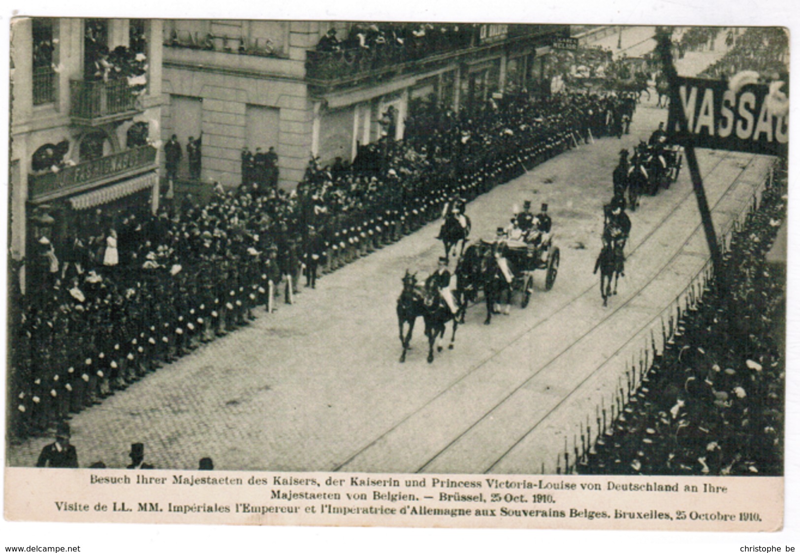 Visite De LL MM Impérales L'Empereur Et L'Imperatrice D'Allemagne Aux Souverains Belges Bruxelles Octobre 1910 (pk55093) - Festivals, Events