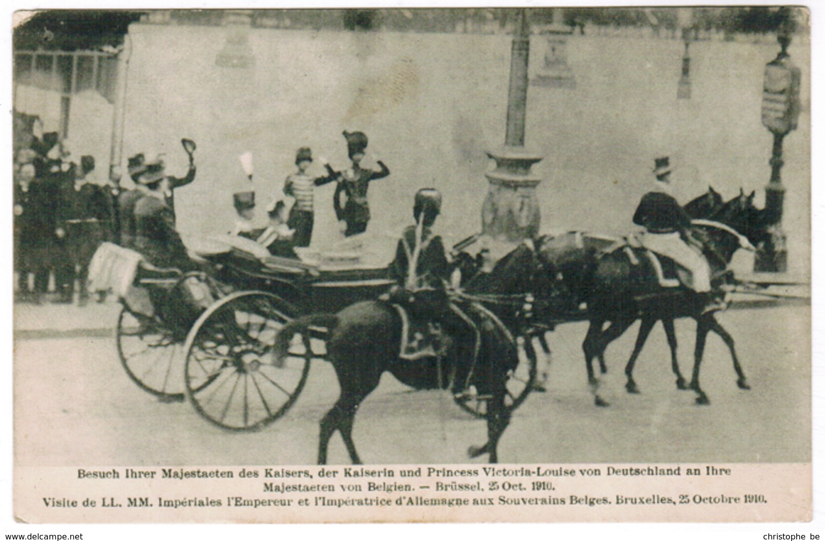 Visite De LL MM Impérales L'Empereur Et L'Imperatrice D'Allemagne Aux Souverains Belges Bruxelles Octobre 1910 (pk55094) - Feesten En Evenementen