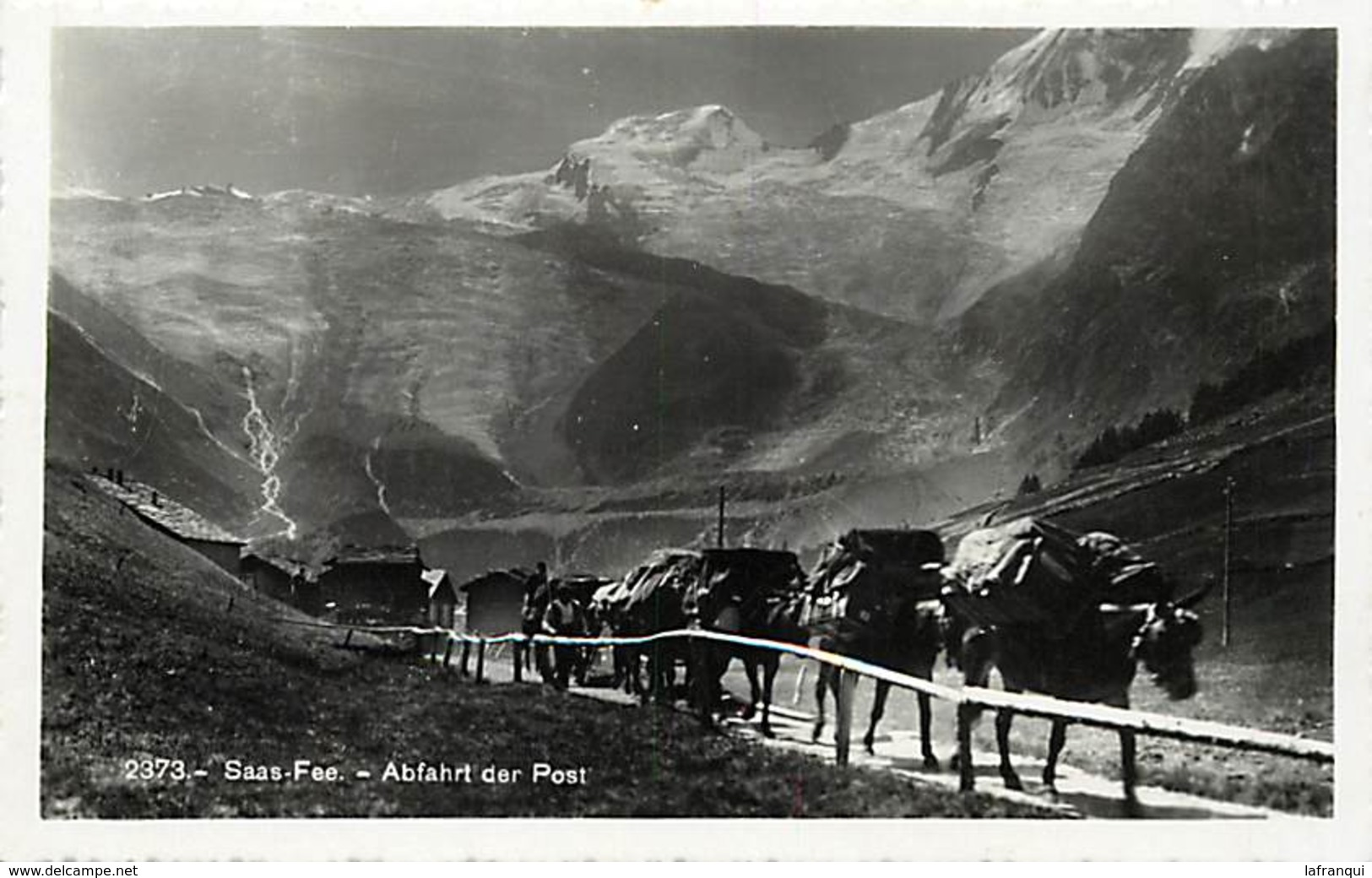 Suisse - Ref D594- Saas Fee - Abfahrt Der Post  - Carte Bon Etat  - - Saas Im Prättigau