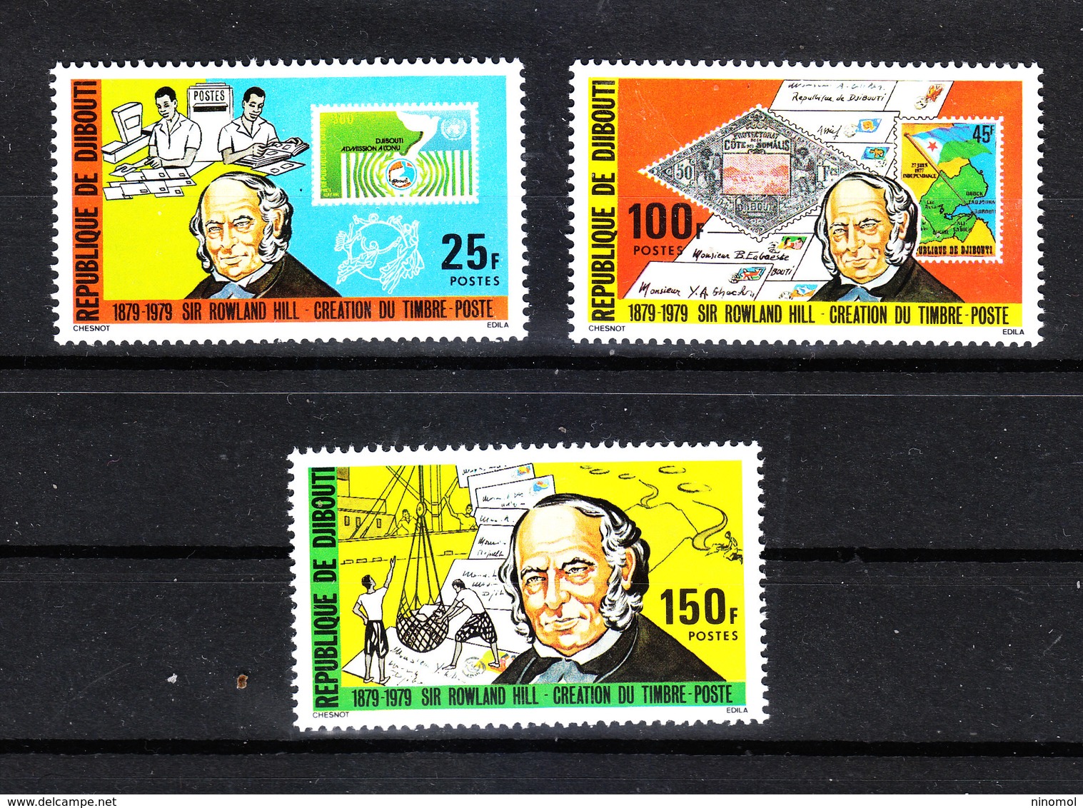 Gibuti  Djibouti  - 1979. Hill: Distribuzione Della Posta Mail Distribution And Stamps On Stamp. MNH Complete Set - Posta