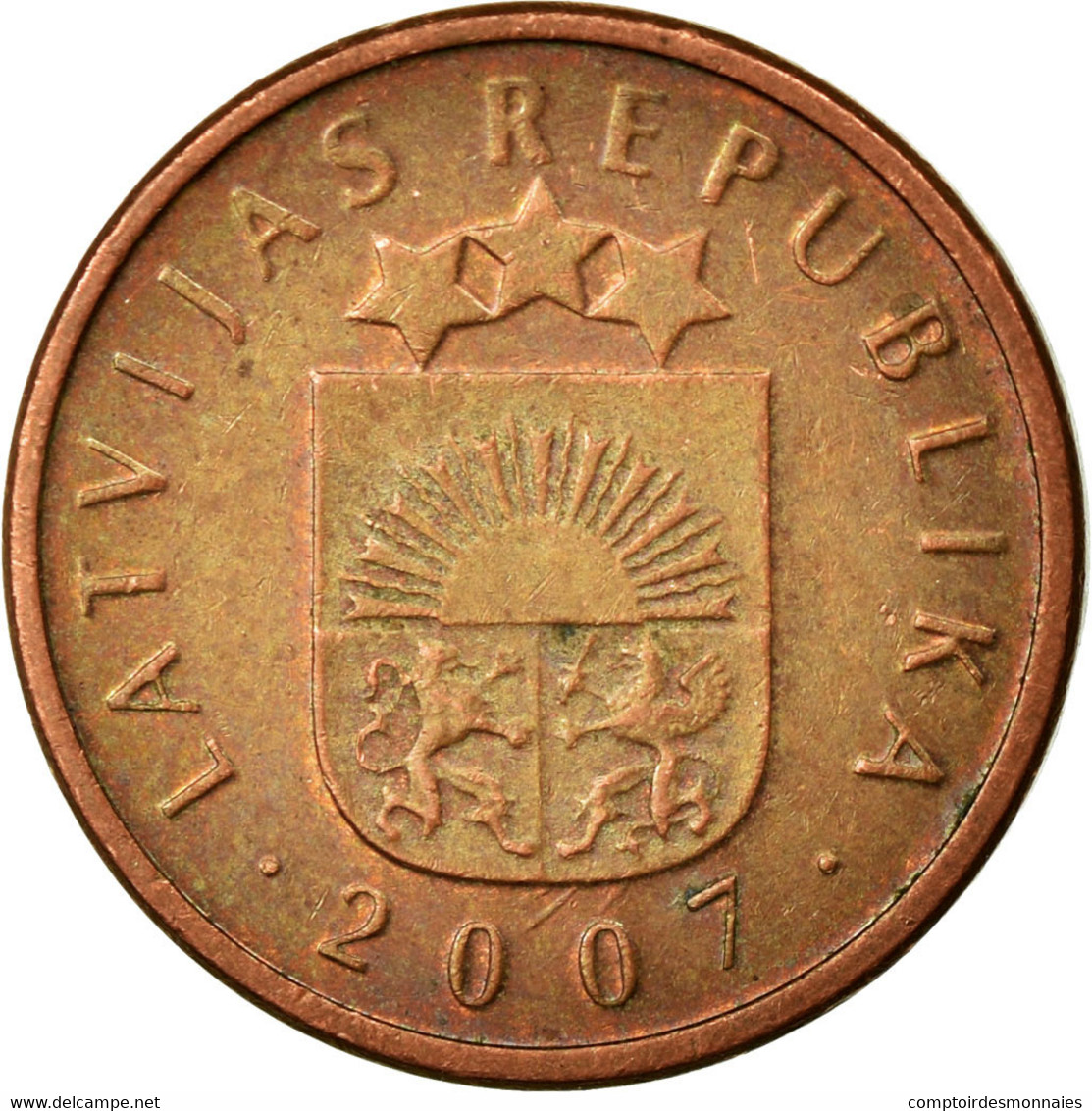 Monnaie, Latvia, 2 Santimi, 2007, TTB, Copper Clad Steel, KM:21 - Lettonie