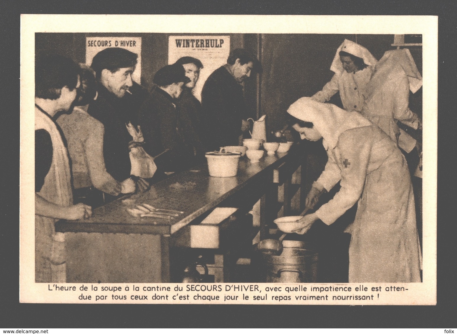 Secours D'Hiver / Winterhulp - Distribution De Soupe à La Cantine - Oorlog 1939-45