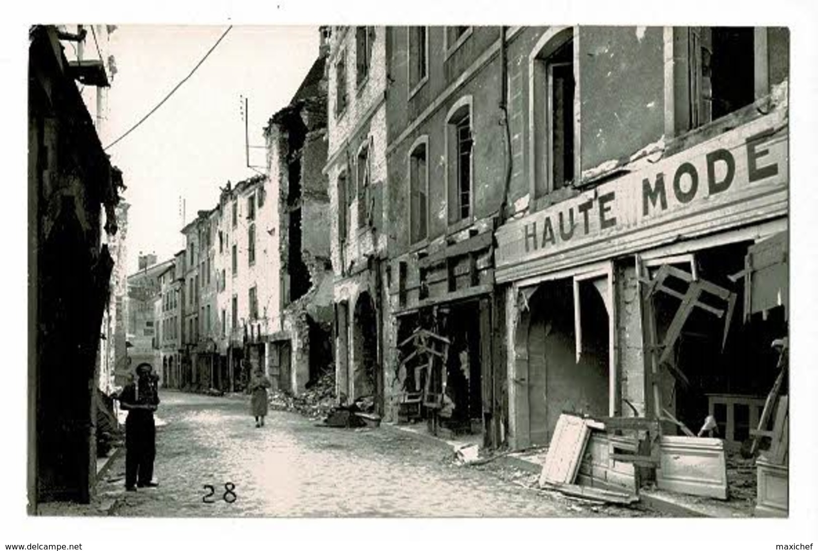 Carte Photo - Cluny - Bombardement  11 Août 1944 - Rue Merçière, Libération Le Même Jour Par Les Maquisards - Pas Circ - Cluny