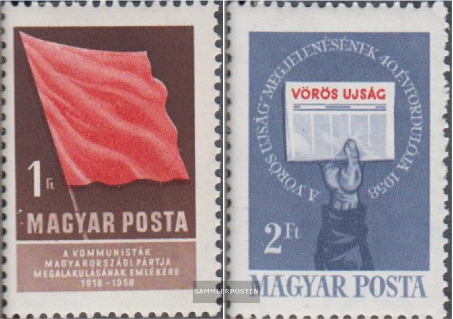 Ungarn 1559A-1560A (completa Edizione) MNH 1958 Comunista Festa - Ungebraucht