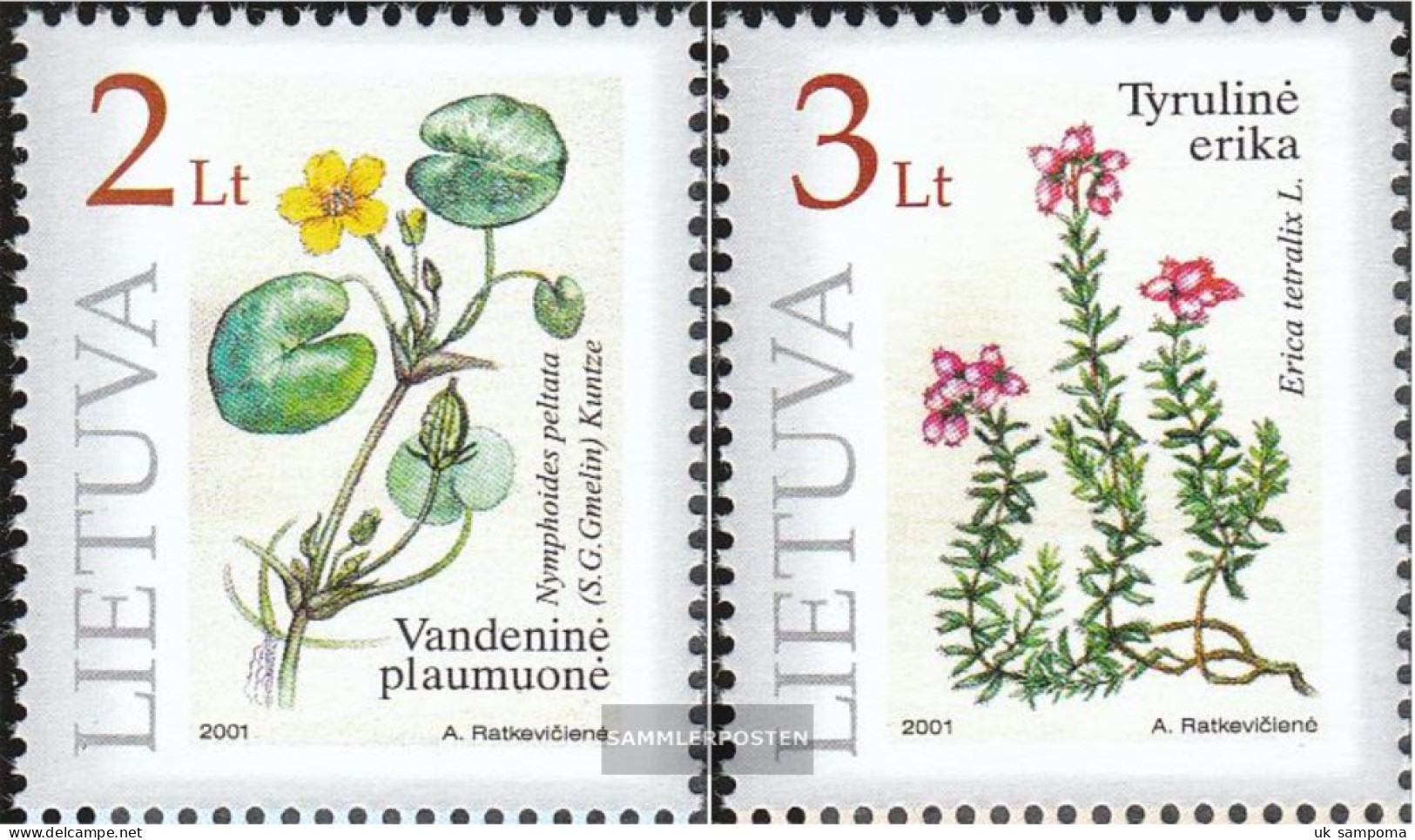 Lithuania 758-759 (complete Issue) Unmounted Mint / Never Hinged 2001 Plants - Lithuania