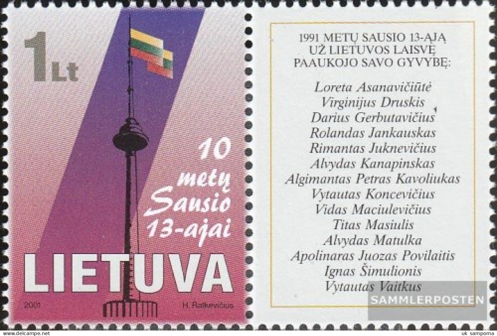Lithuania 750Zf With Zierfeld (complete Issue) Unmounted Mint / Never Hinged 2001 Anniversary - Lithuania