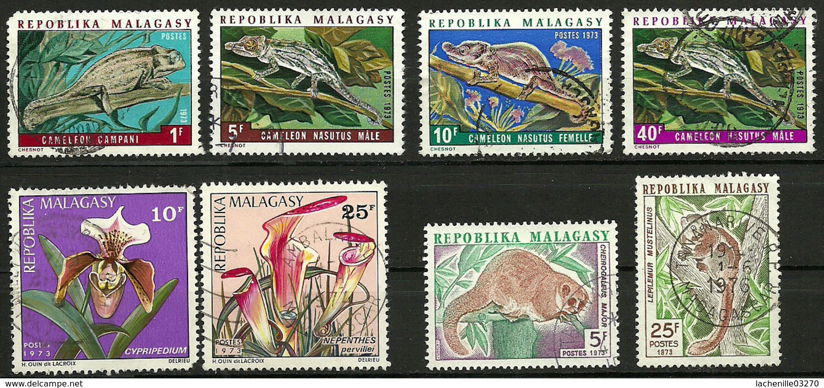 Madagascar - 1973 - Faune Et Flore - 8 TP - Oblitéré - Non Classés