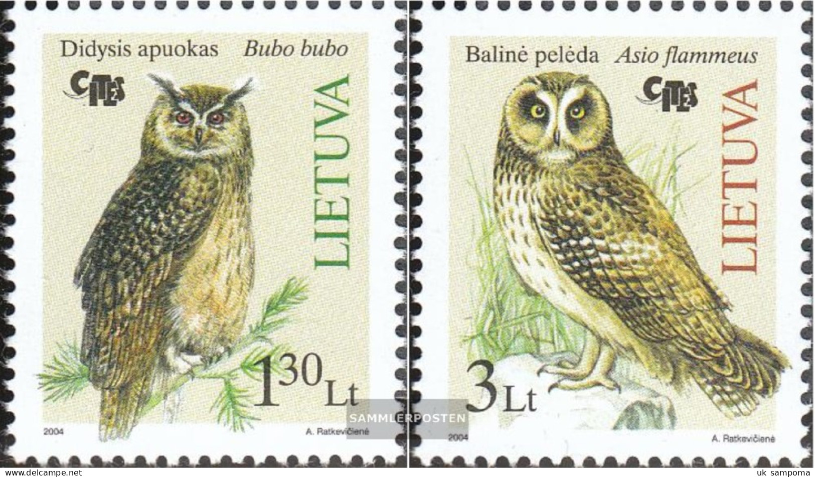 Lithuania 857-858 (complete Issue) Unmounted Mint / Never Hinged 2004 Owls - Lituania