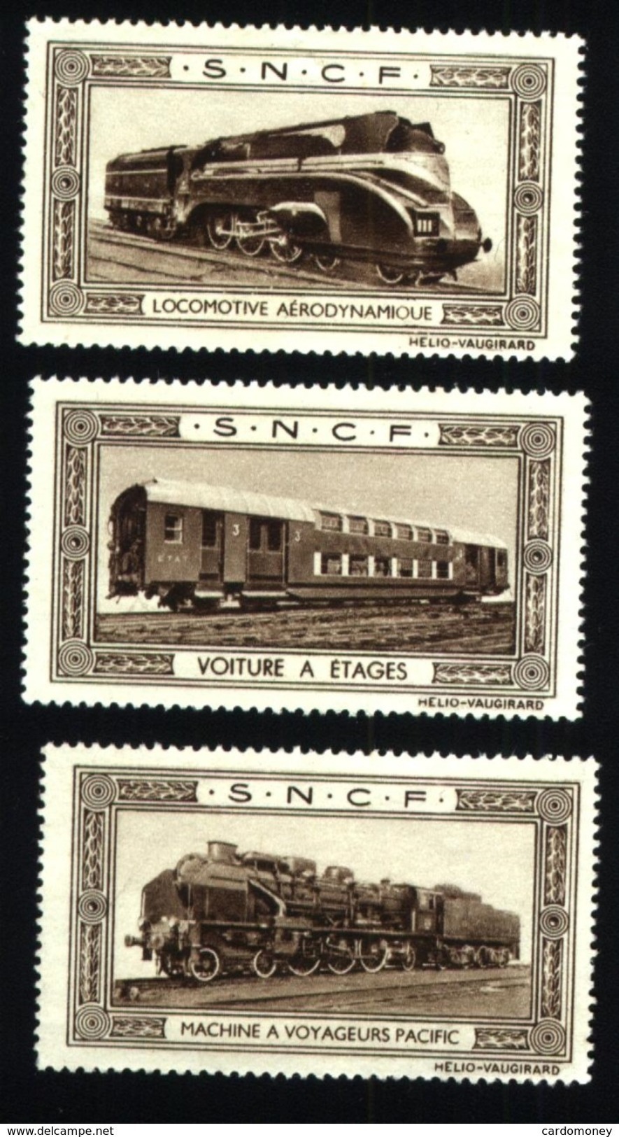 Lot Vignettes SNCF : Locomotives & Wagons (Art. N° 589-5) - Autres & Non Classés