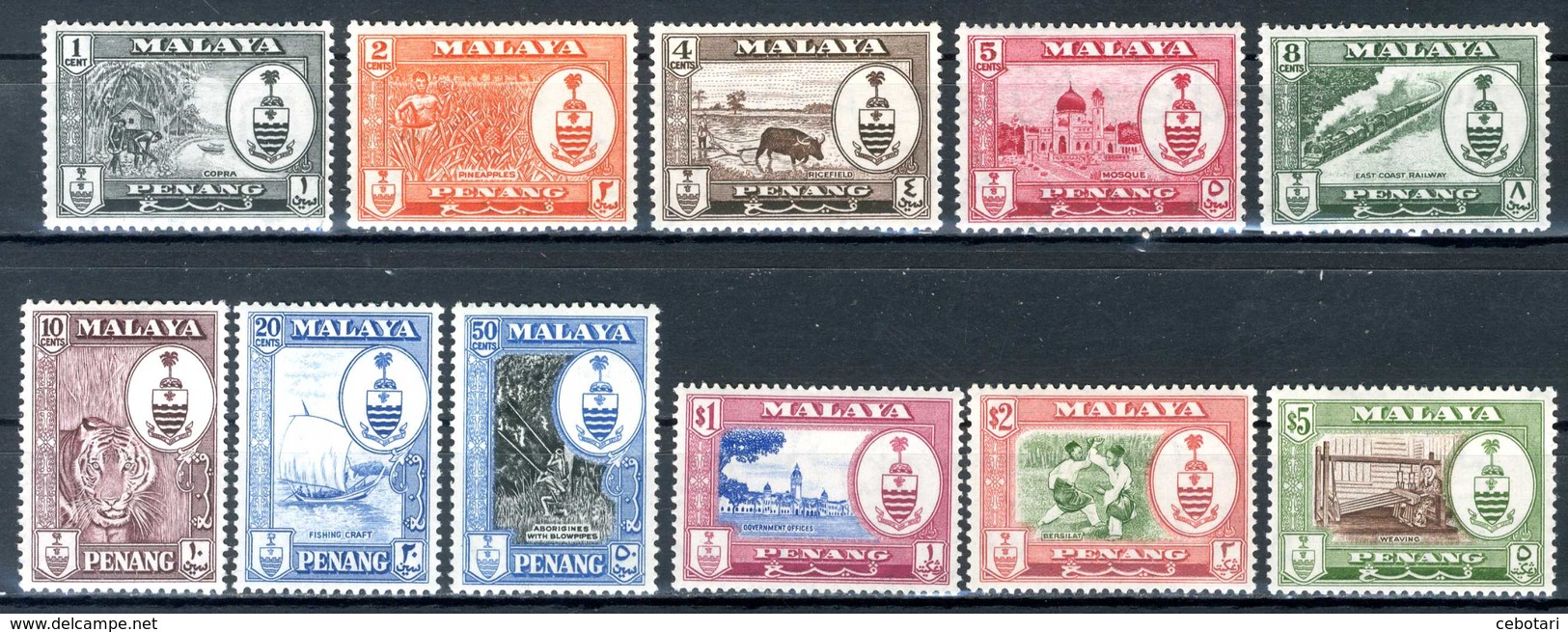 MALAYA 1960** - Stato Di Penang  -  11 Val. MNH, Come Da Scansione. - Malesia (1964-...)