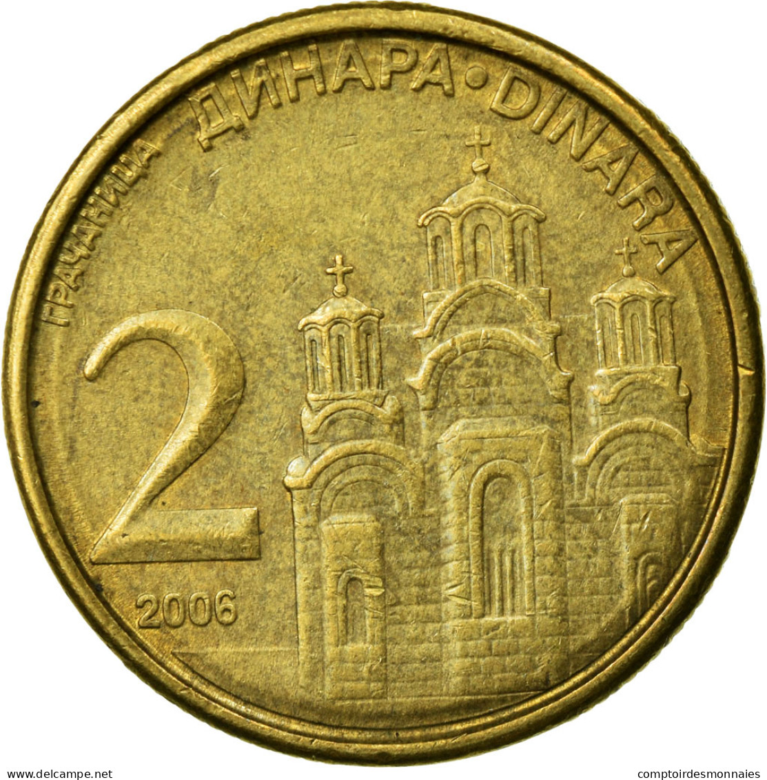 Monnaie, Serbie, 2 Dinara, 2006, TB+, Nickel-brass, KM:46 - Servië