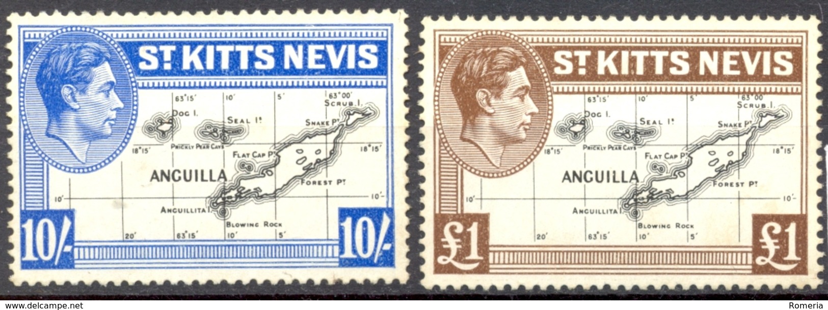 St Christophe - St Kitts - 1948 - Yt 105/106 - Georges VI - Neuf Sans Gomme - St.Christopher-Nevis-Anguilla (...-1980)