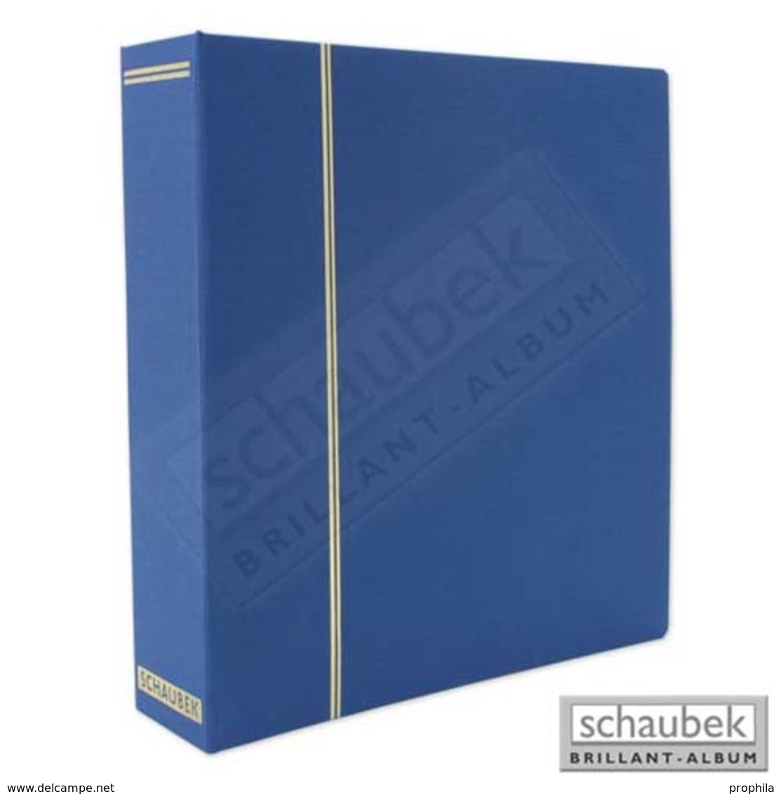 Schaubek Ganzleinen-Schraubbinder, Blau, Mit 40 Blanko- Blättern Bb100 - Grand Format, Fond Noir