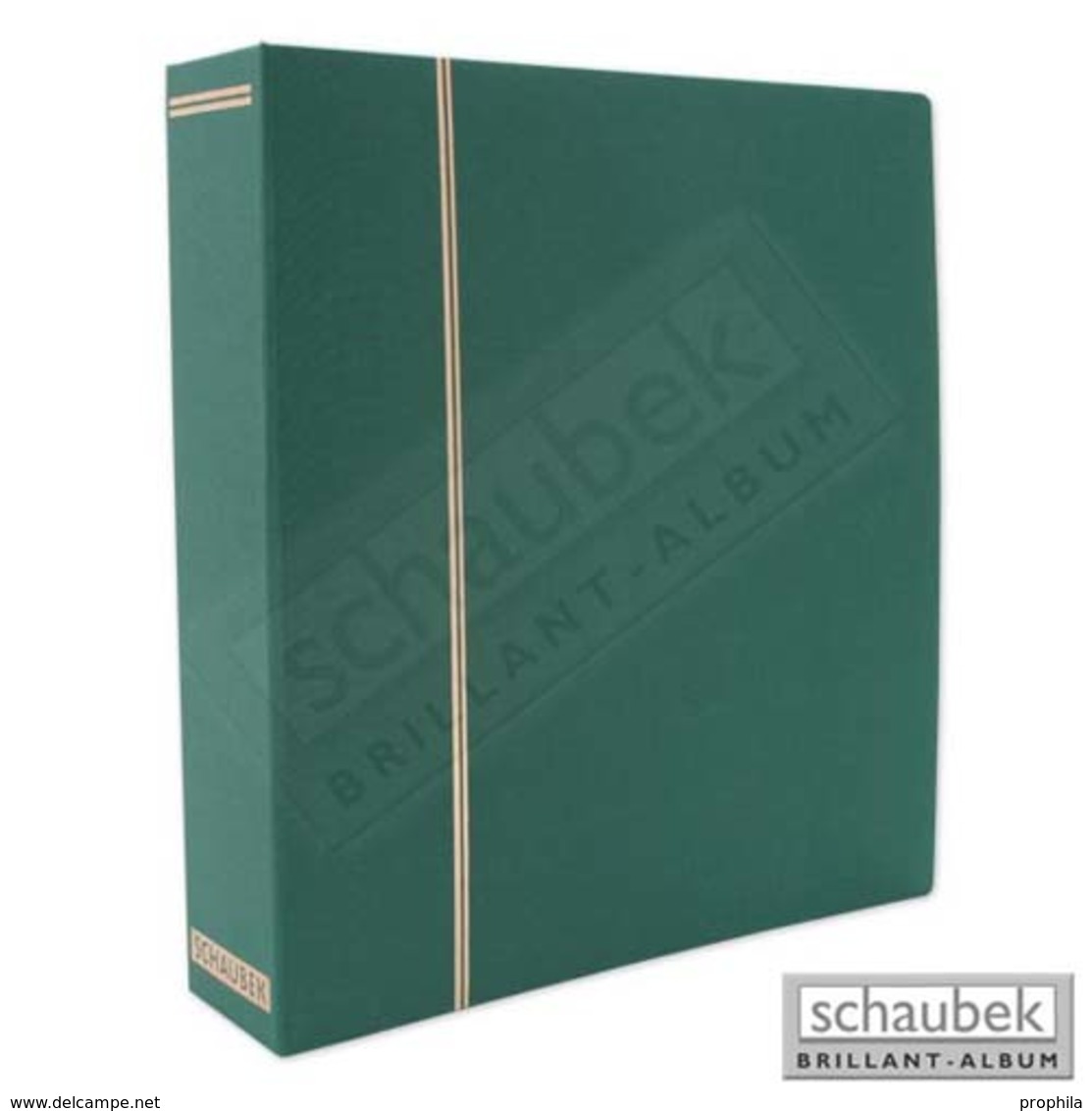 Schaubek Ganzleinen-Schraubbinder, Grün, Mit 40 Blanko- Blättern Bb100 - Grand Format, Fond Noir