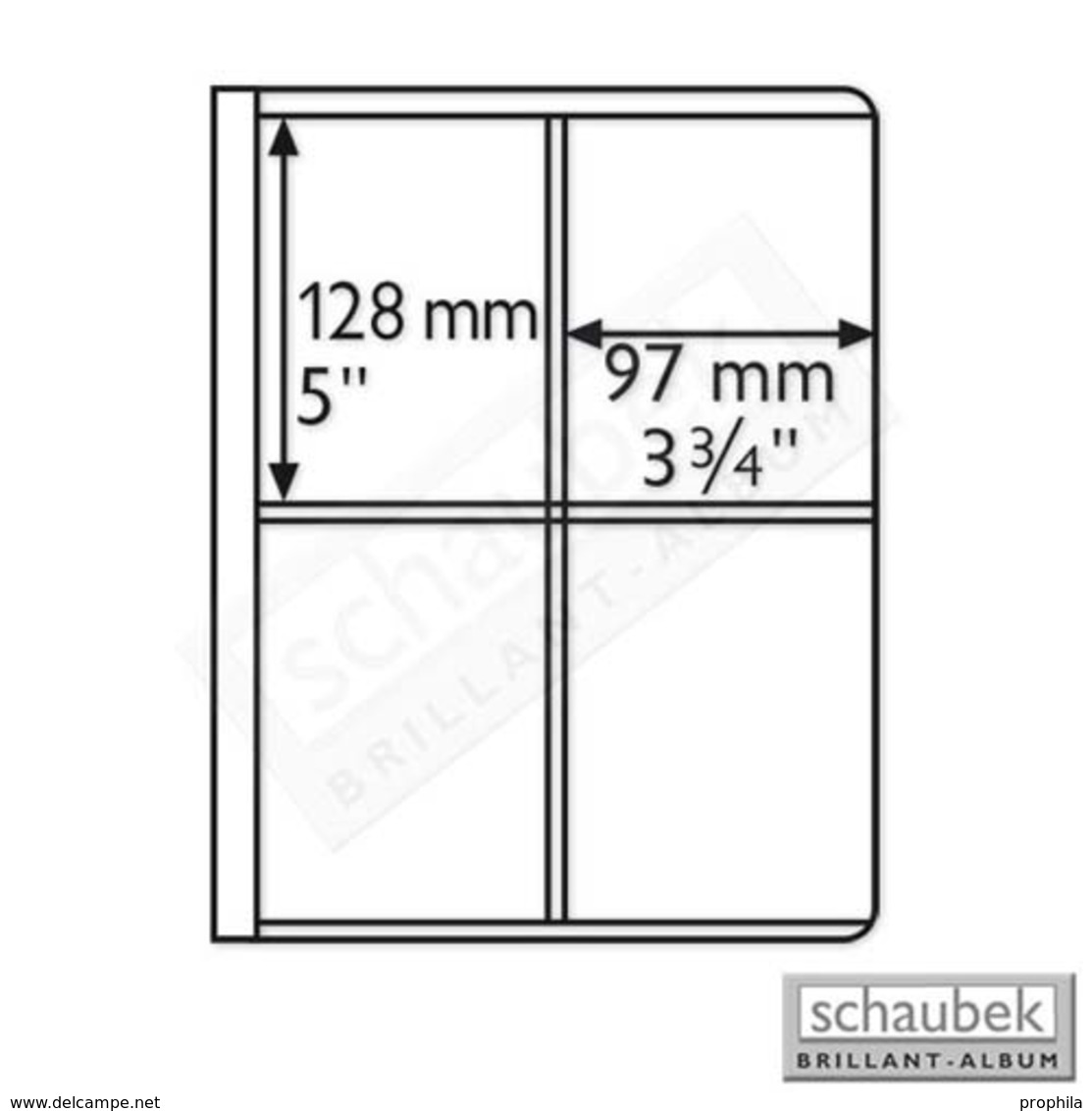 Schaubek EB128/4 Uniflex-Blatt - 4 Taschen/Blatt, 128 Mm X 97 Mm Packung Zu 5 Stück - Altri & Non Classificati