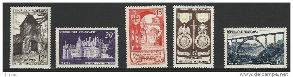 FR YT 921 924 926 927 928 " 5 TP De L'année" 1952 Neuf** - Neufs