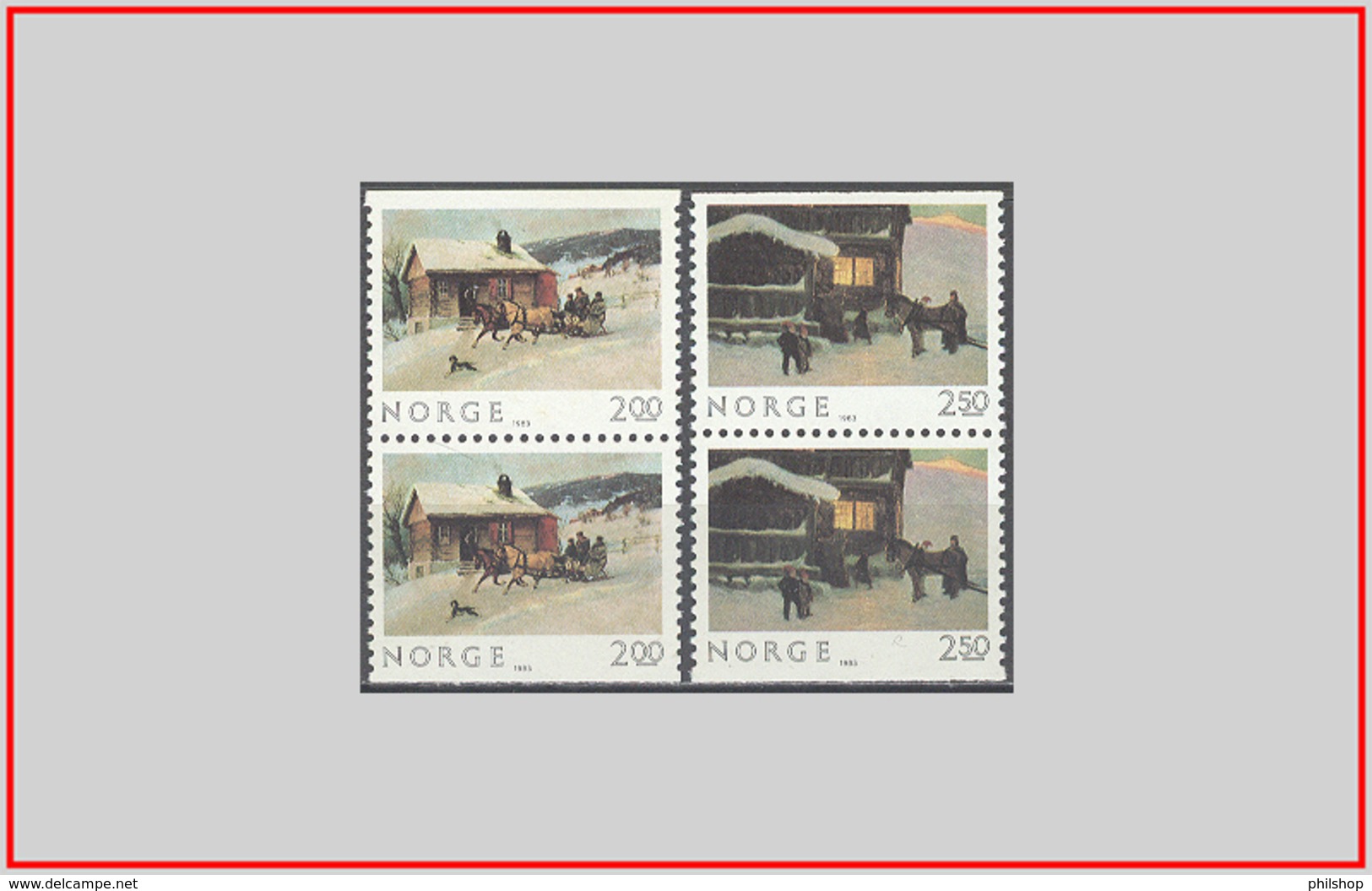 Norvegia Norway 1983 - Cat. 850/51 (MNH **) Natale (quadri) - Christmas (paintings) (009153) - Nuovi