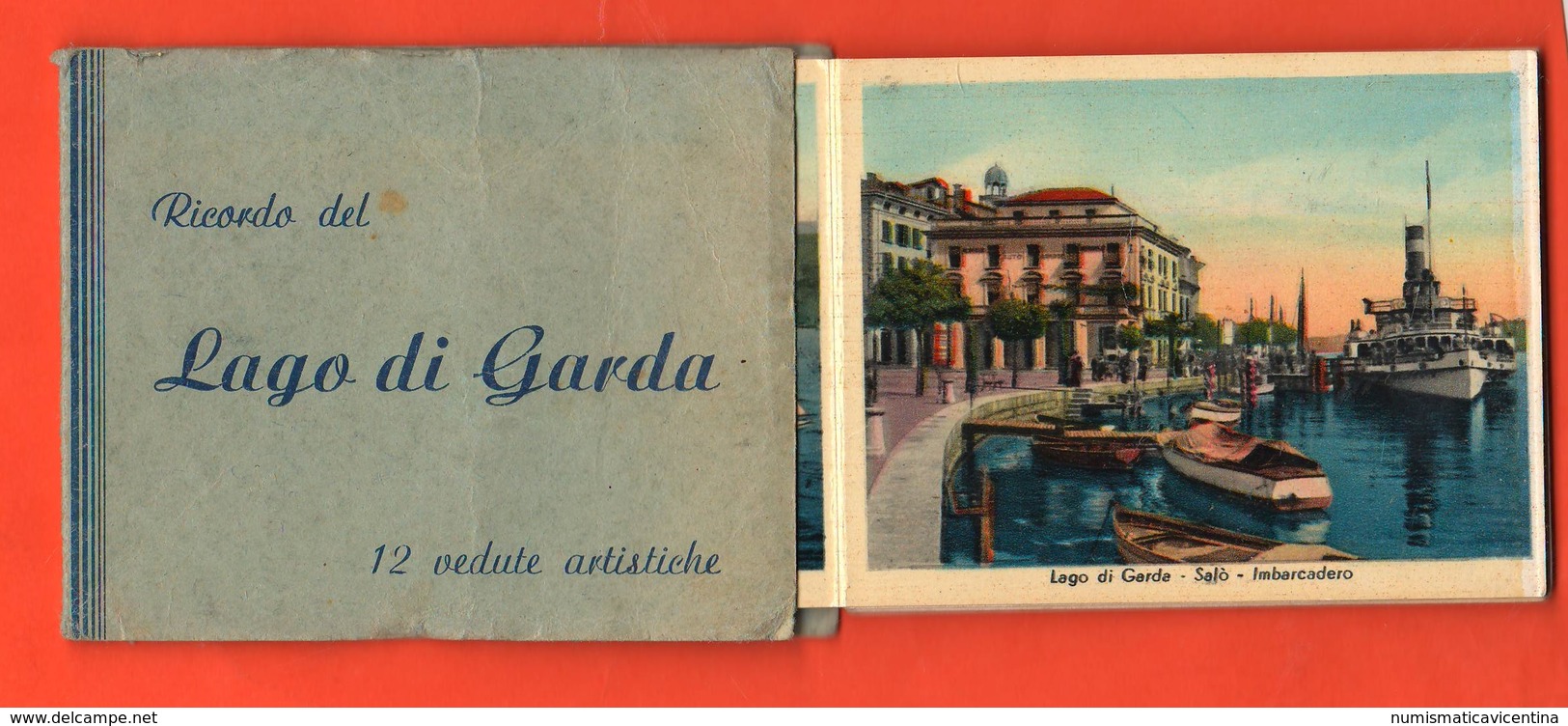 Lago Garda Libretto 12 Vedute Anni '30 Torbole Riva Torbole Maderno Gargnano Salò Gardone Ecc Piroscafi - Luoghi