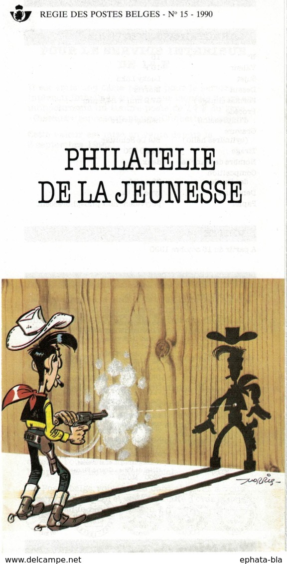 FDC Du 13-10-1990 Philatélie De La Jeunesse: Lucky Luke (bande Dessinée) COB 2390 - 1991-2000