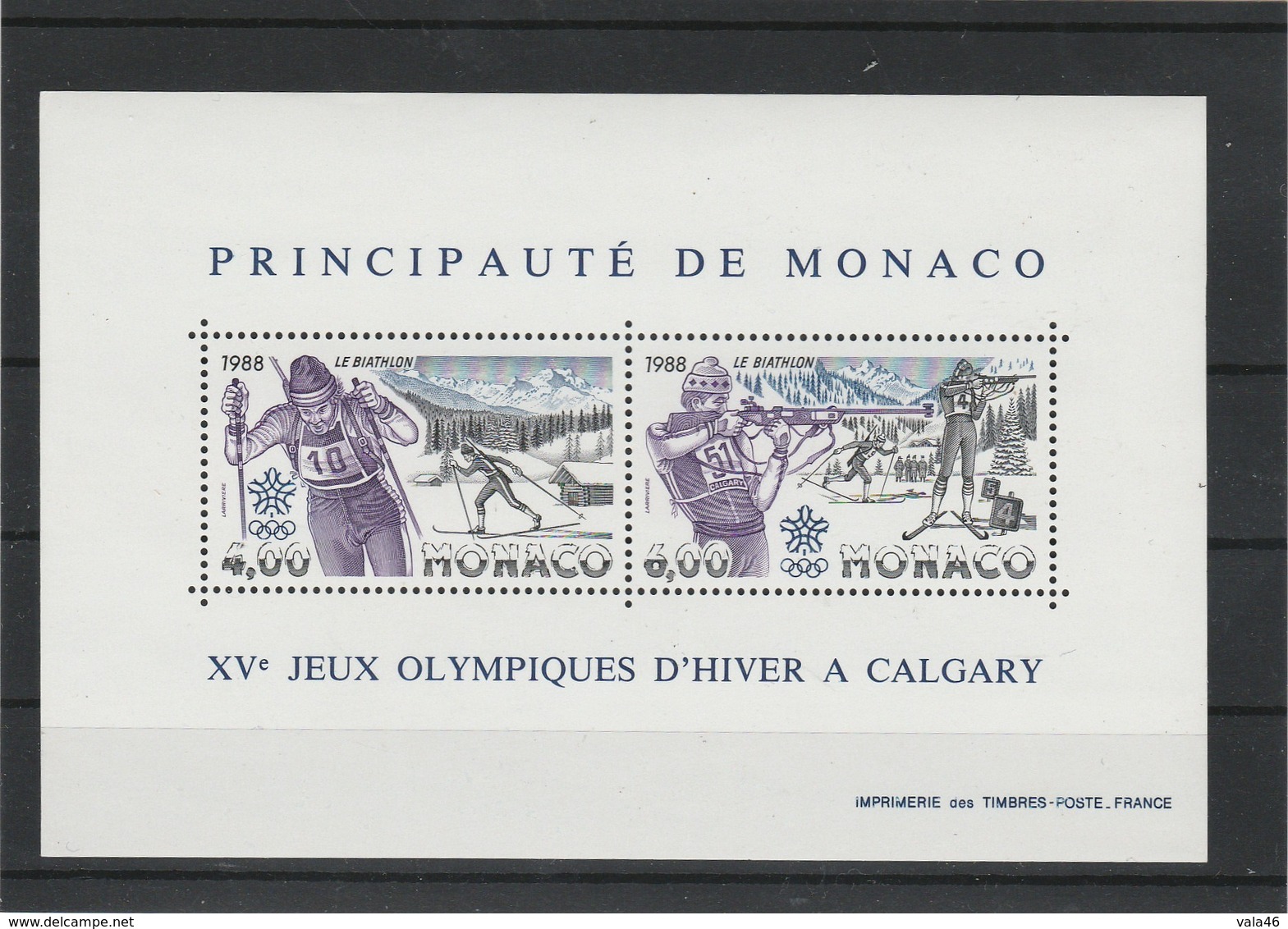 MONACO  JEUX OLYMPIQUES D'HIVER  A CALGARY   1988  BF N° 40 - Blocs