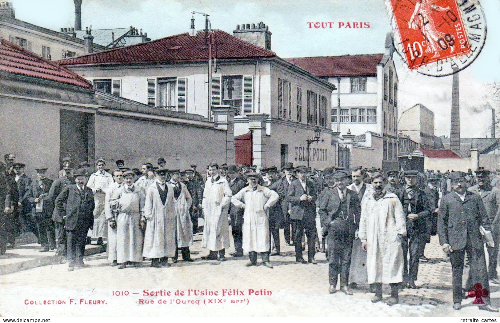 PARIS - Sortie De L'Usine Félix POTIN, Rue De L'Oureq (19 ème Arrt ) - Très Beau Plan Animé Couleurs - Arrondissement: 19