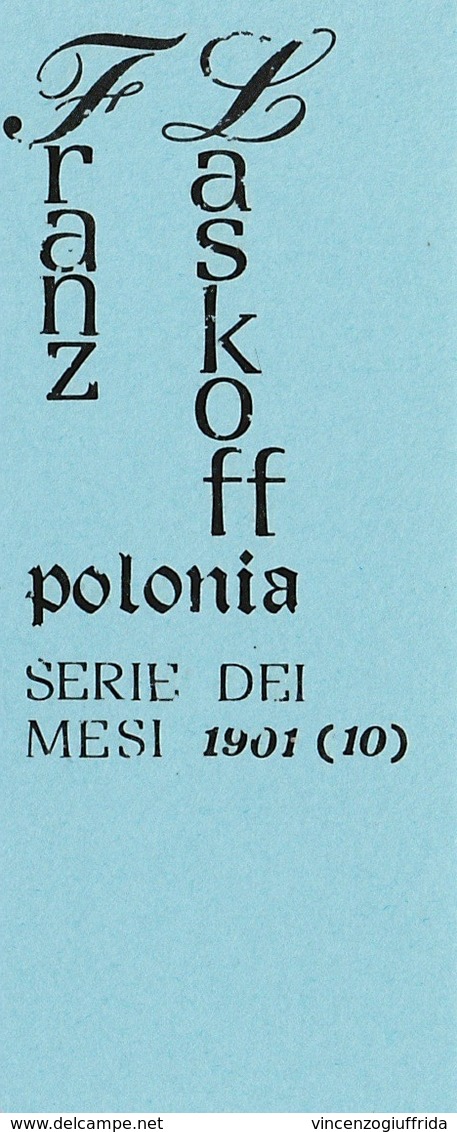 FRANZ LASKOFF  POLONIA  CARTOLINA SERIE MESI 1901  Viaggiata *BELLISSIMA* - 1900-1949